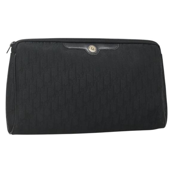 Christian Dior Trotter Canvas Clutch Bag Black Auth ep10093 - Picture 1 of 16